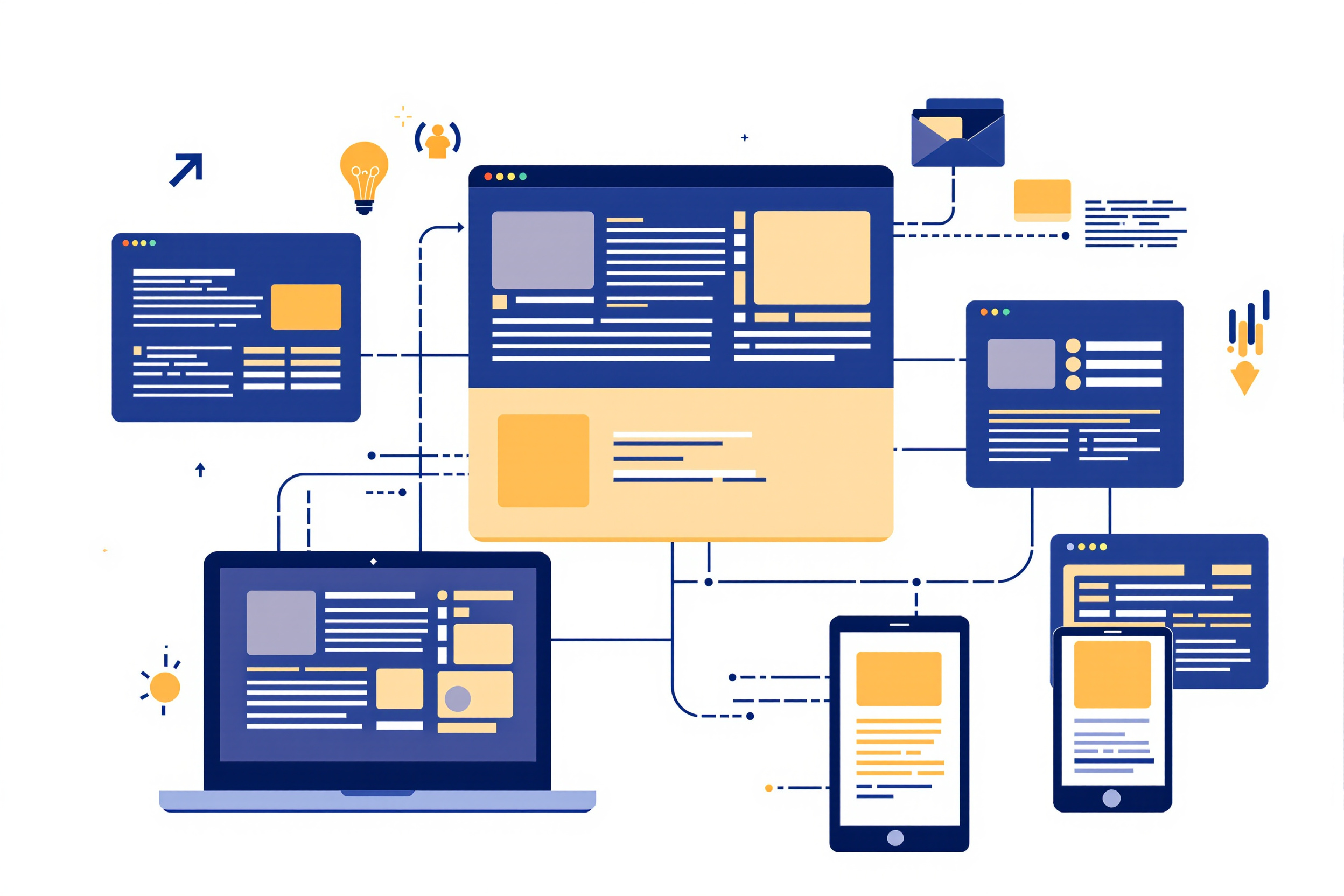 Content flowing from a CMS to multiple devices