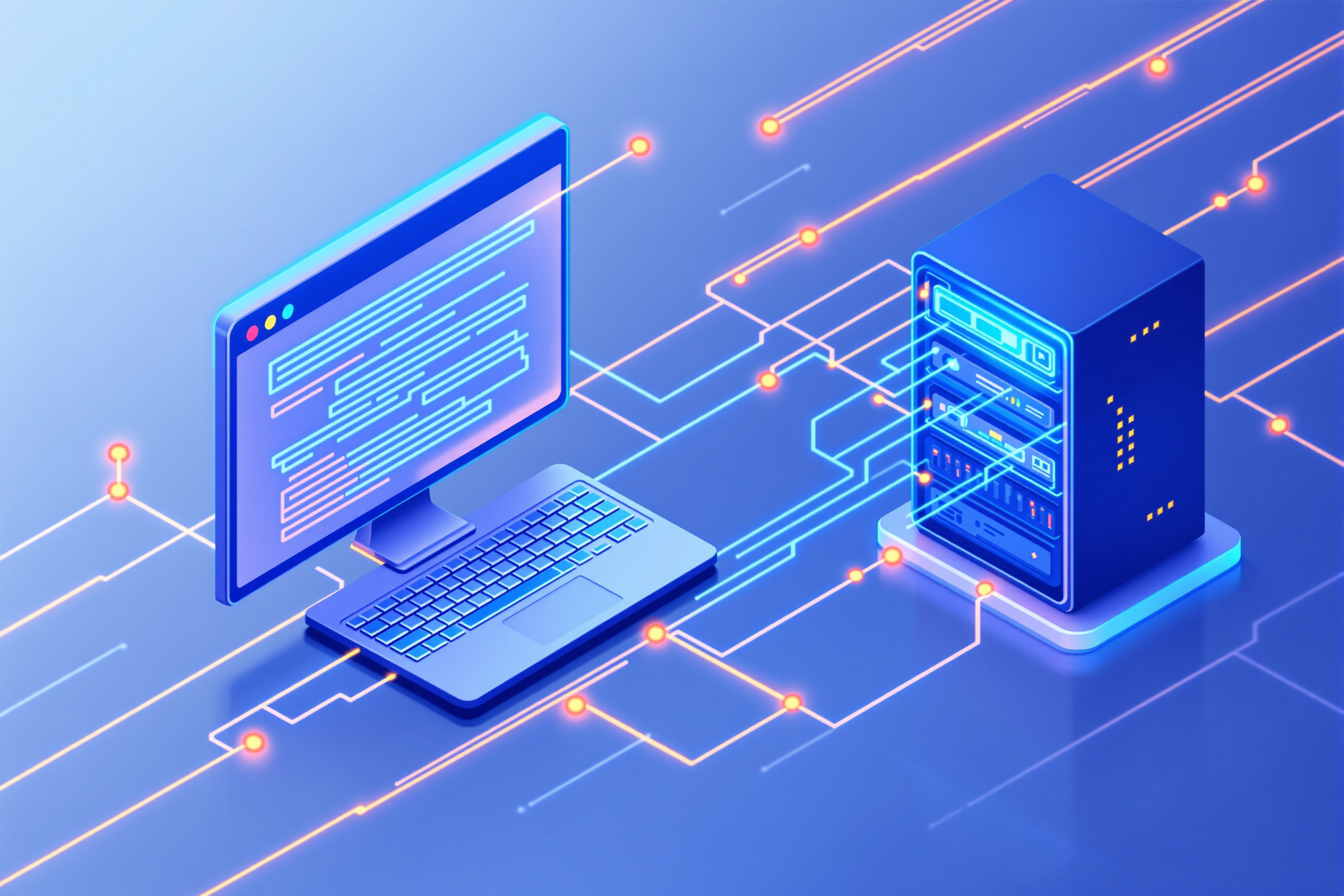 Illustration of a browser communicating with a web server